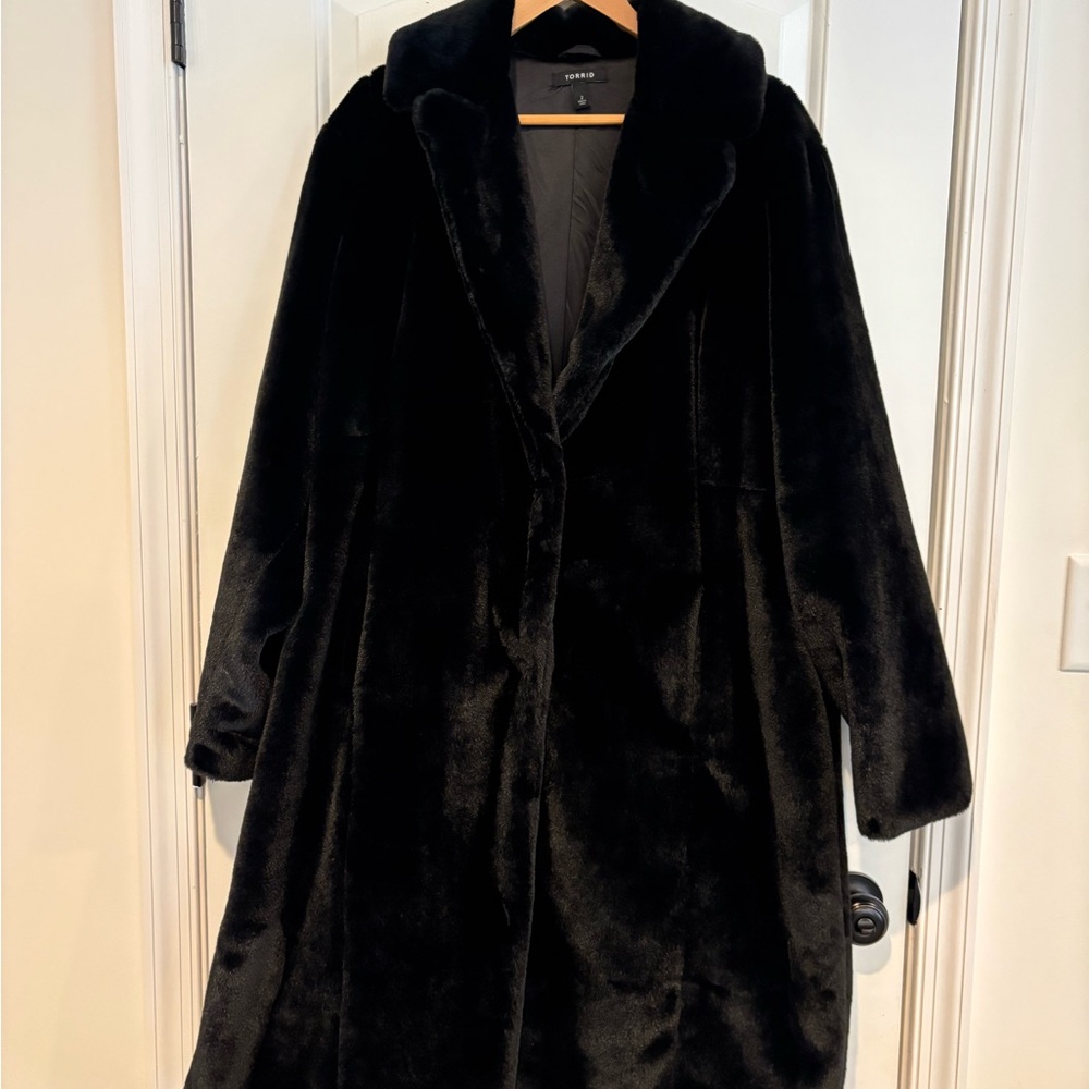 Torrid Black Faux Fur Coat